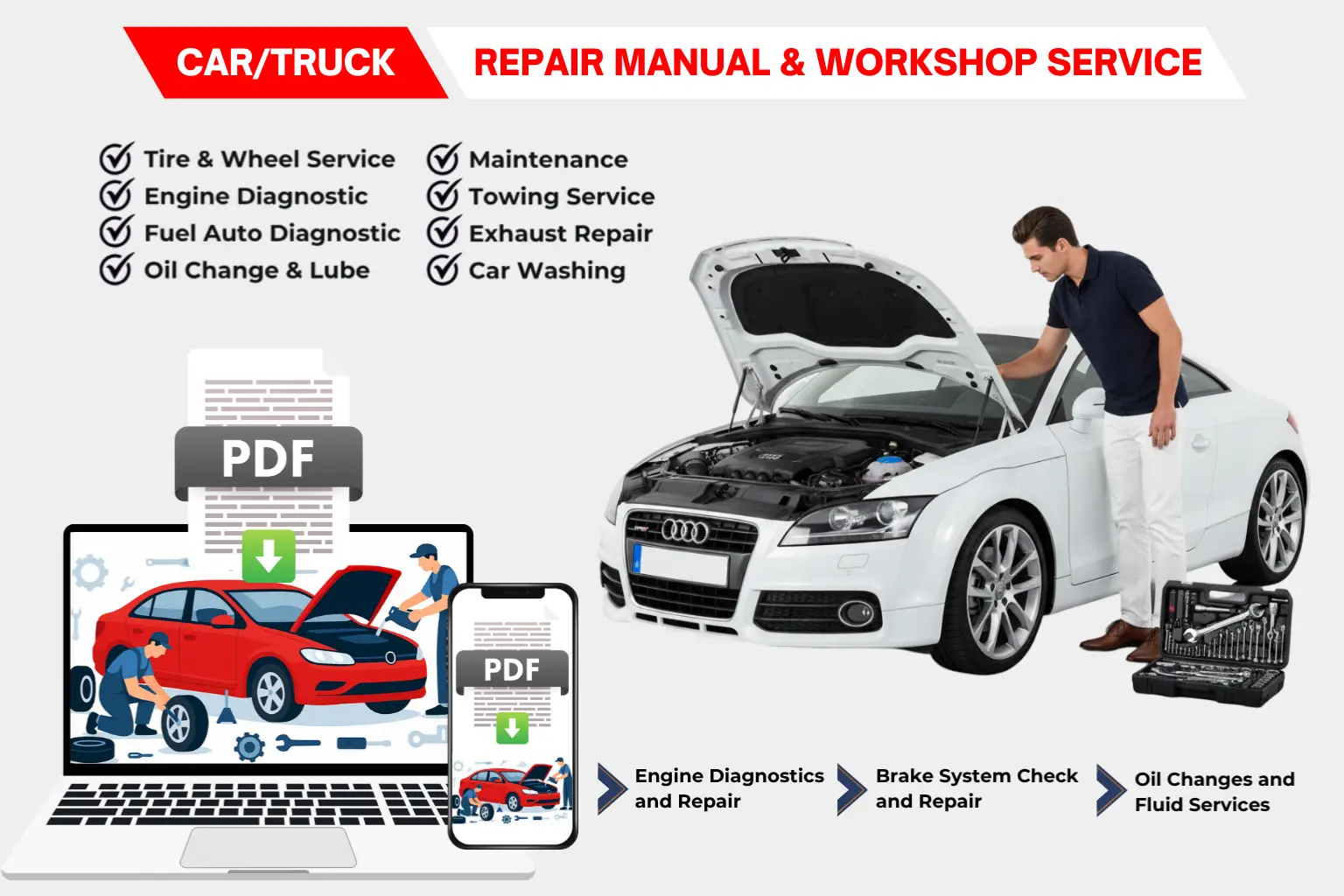 1989 Audi 100 Quattro Sedan, Audi TT Quattro Coupe Car Repair Manual